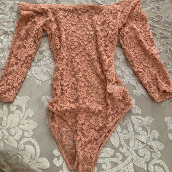 Tops - Lace Bodysuit Off the Shoulder